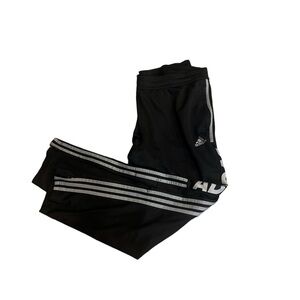 Adidas Aero Ready Pants Women’s Size XL Black Gray Stripe Training‎ Pants EUC